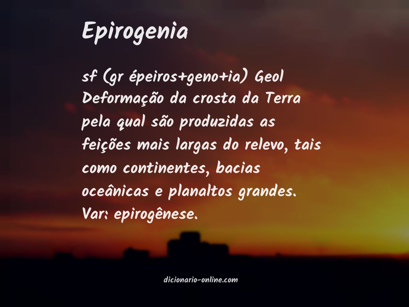 Significado de epirogenia