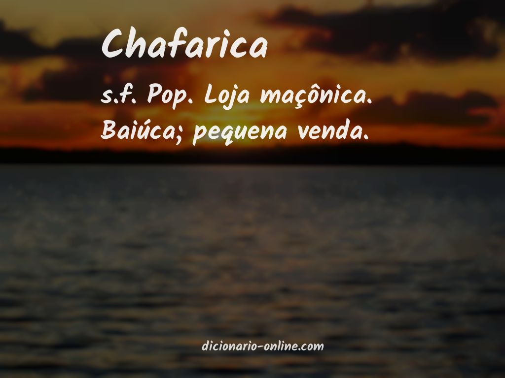 Significado de chafarica