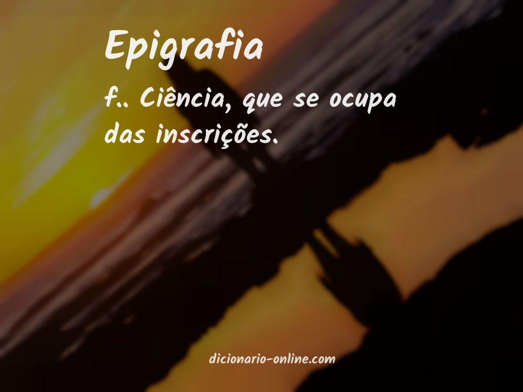 Significado de epigrafia