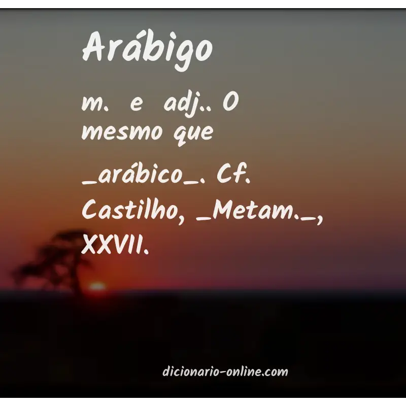Significado de arábigo