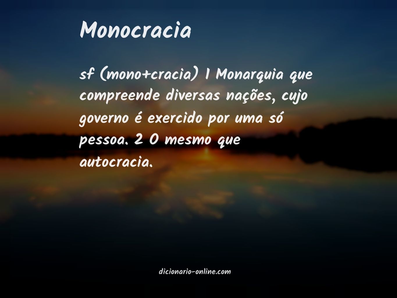 Significado de monocracia