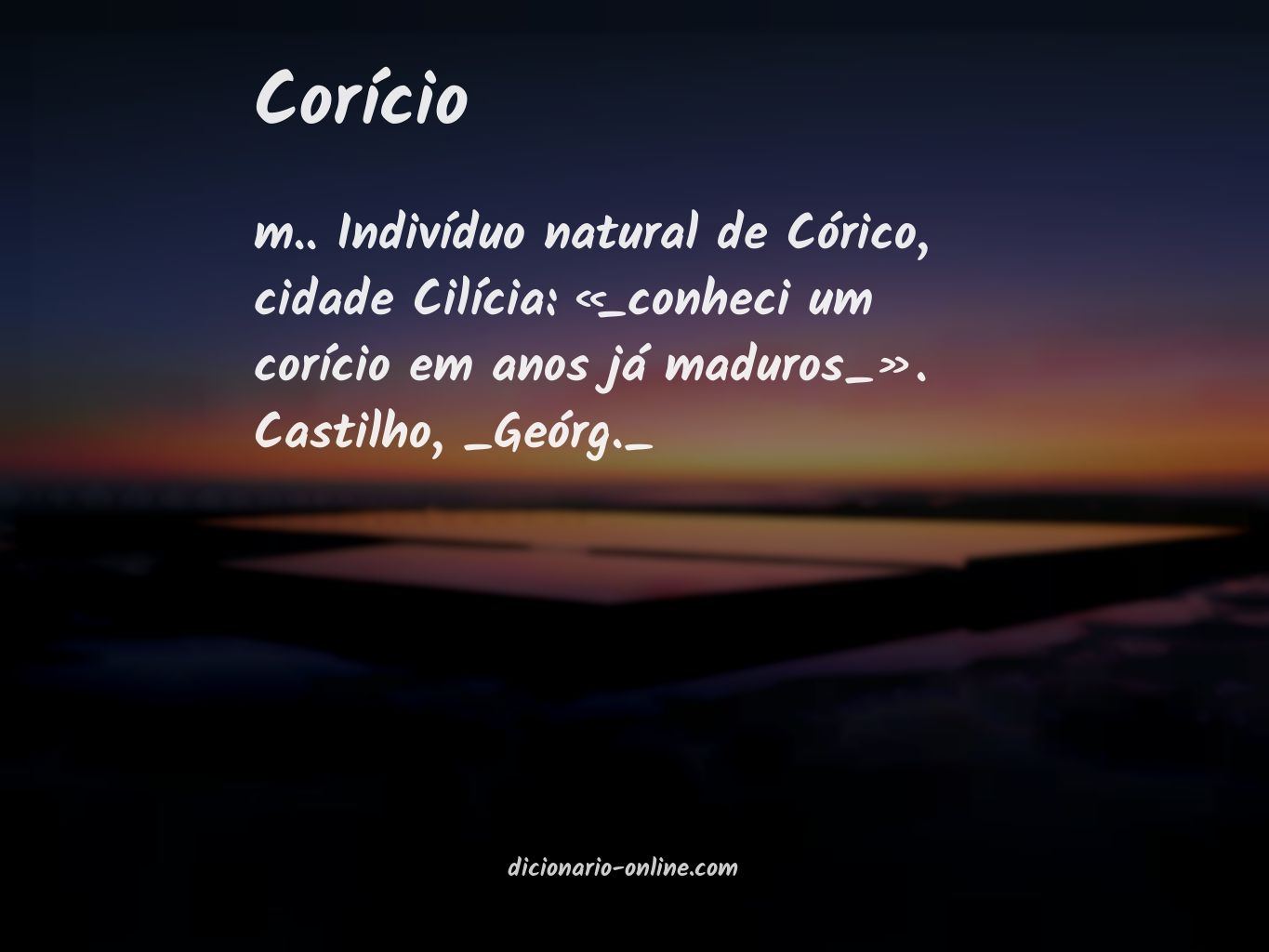 Significado de corício