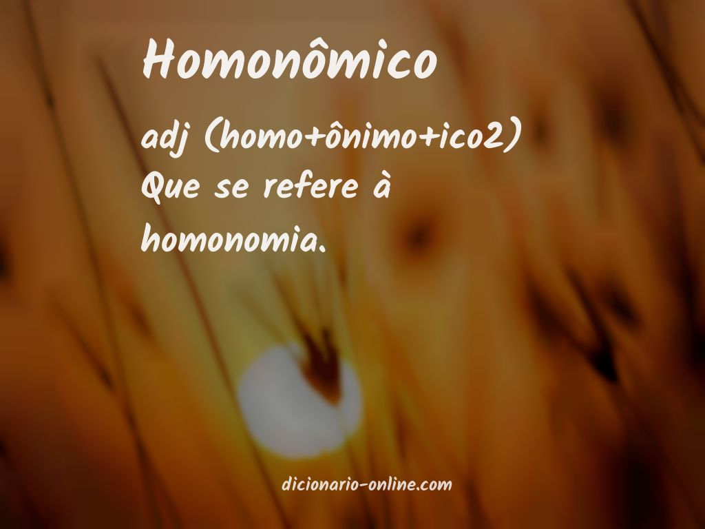 Significado de homonômico