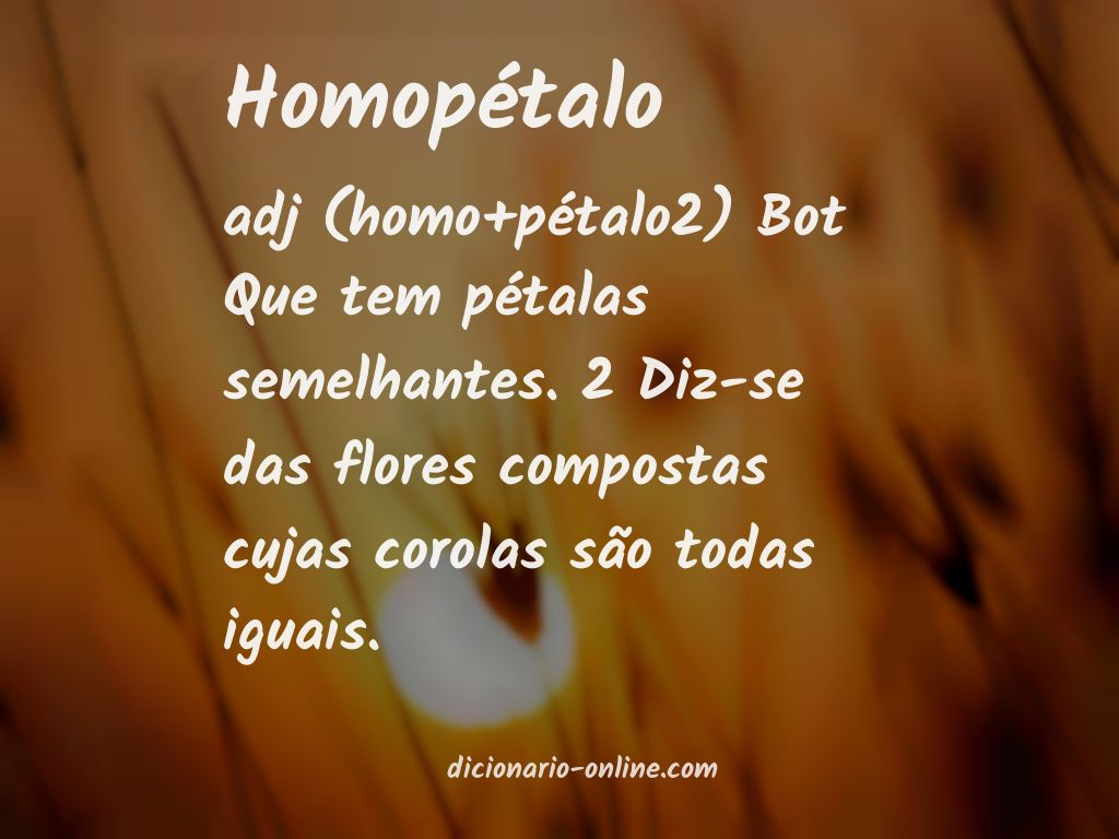 Significado de homopétalo