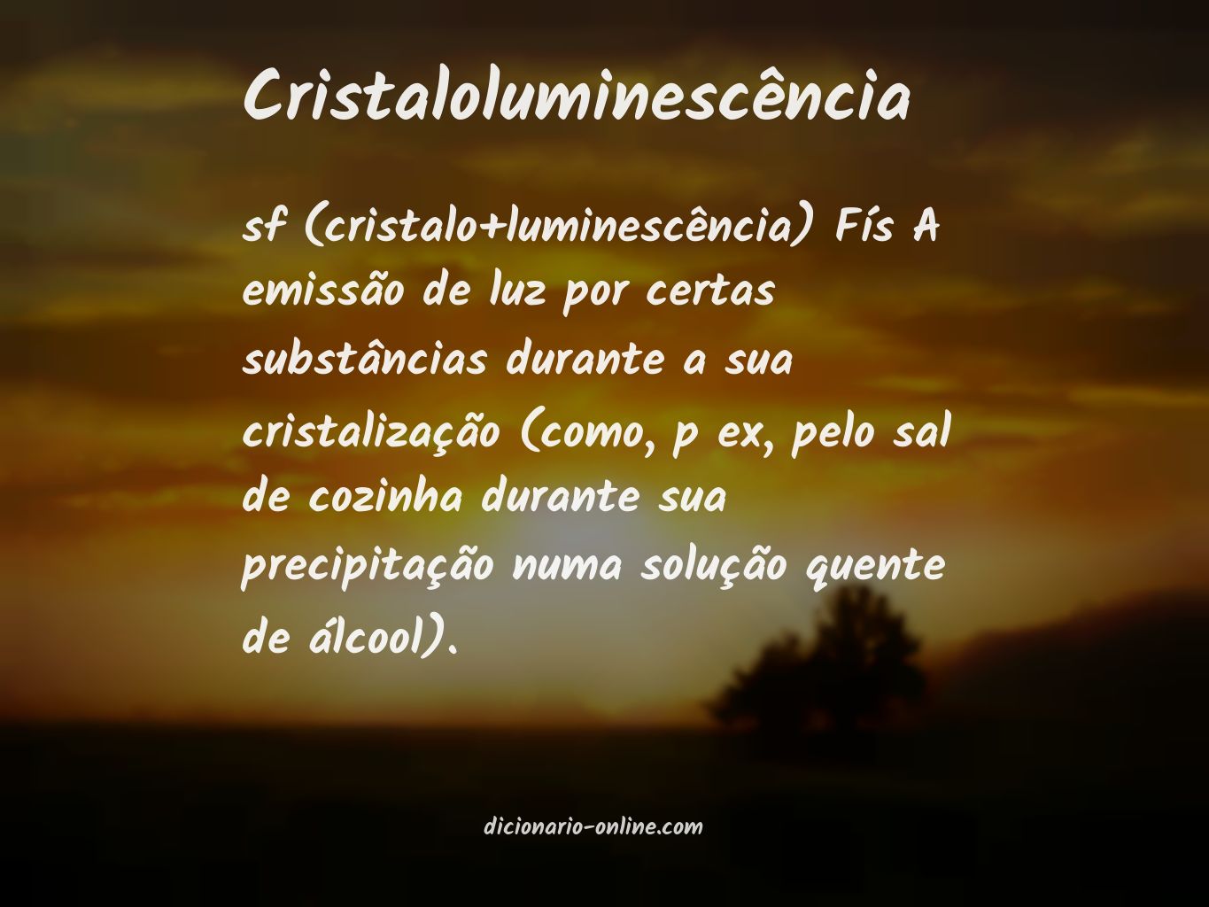 Significado de cristaloluminescência