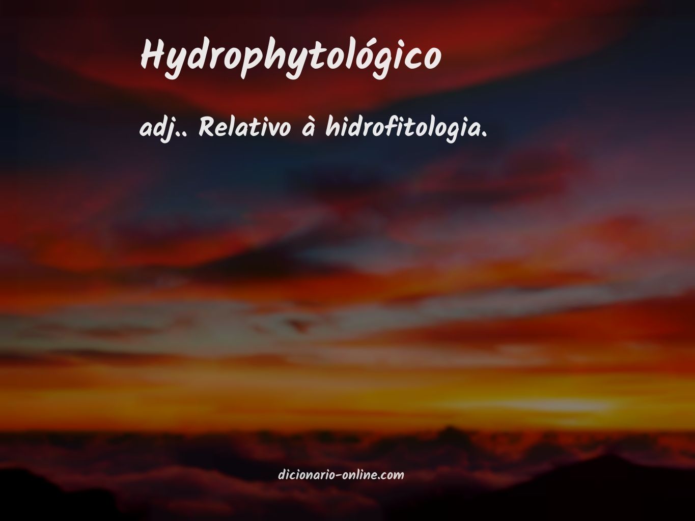 Significado de hydrophytológico