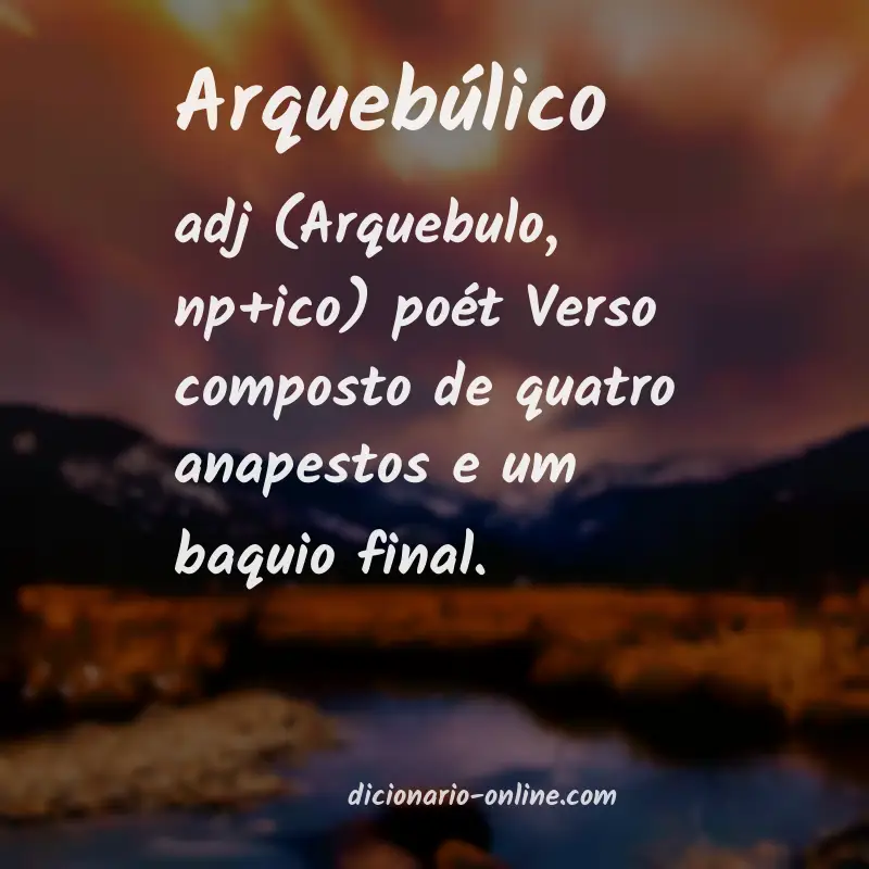 Significado de arquebúlico