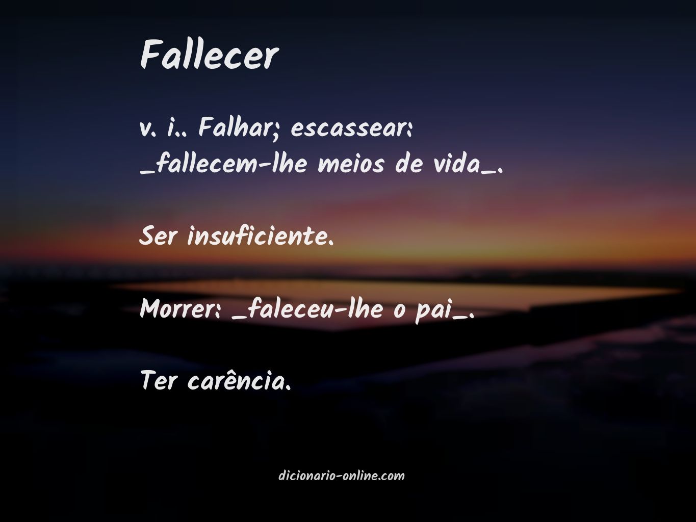 Significado de fallecer