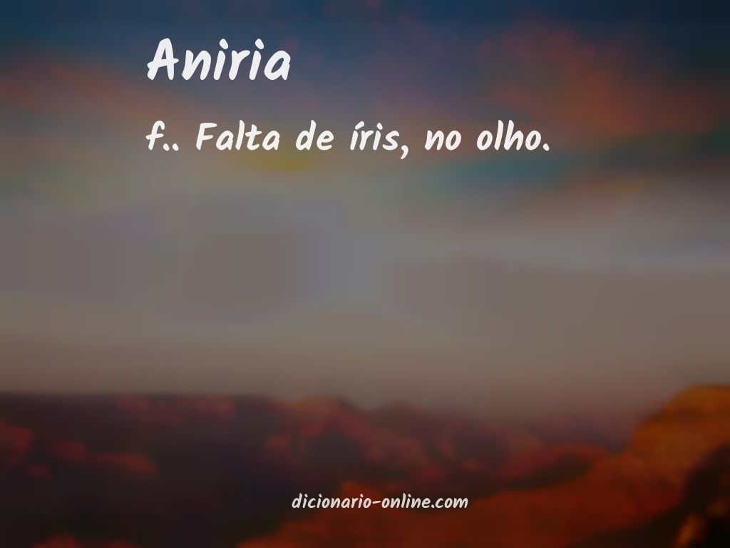 Significado de aniria