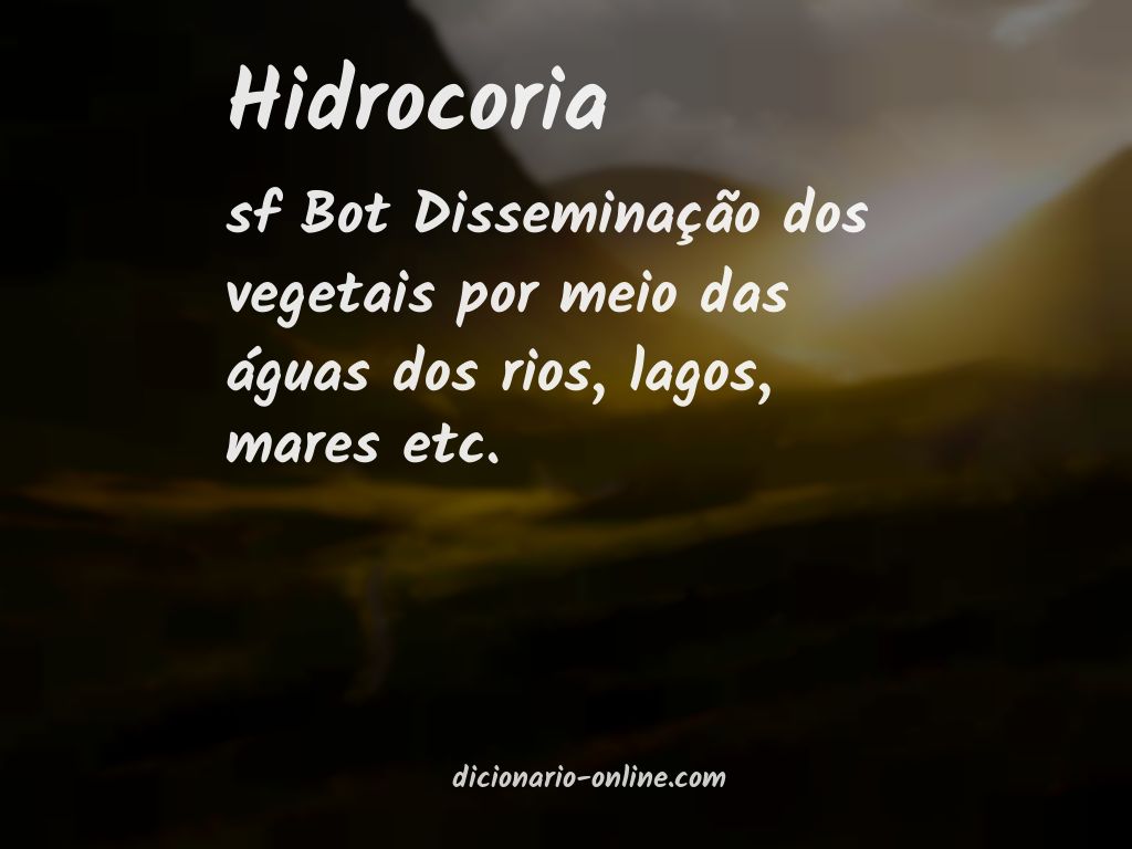 Significado de hidrocoria