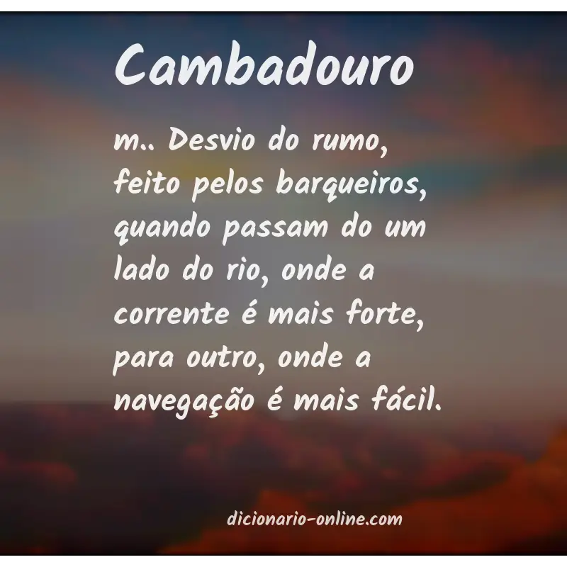 Significado de cambadouro