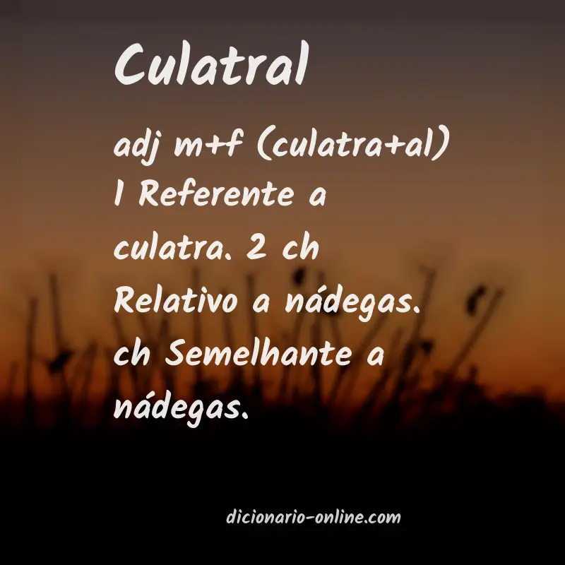 Significado de culatral