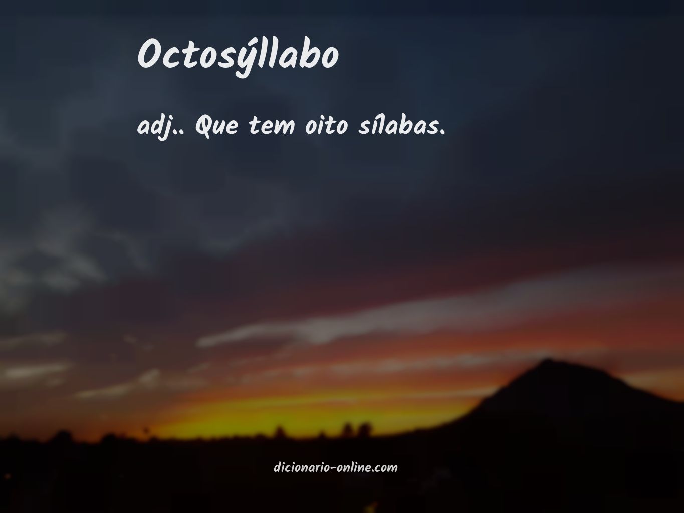 Significado de octosýllabo