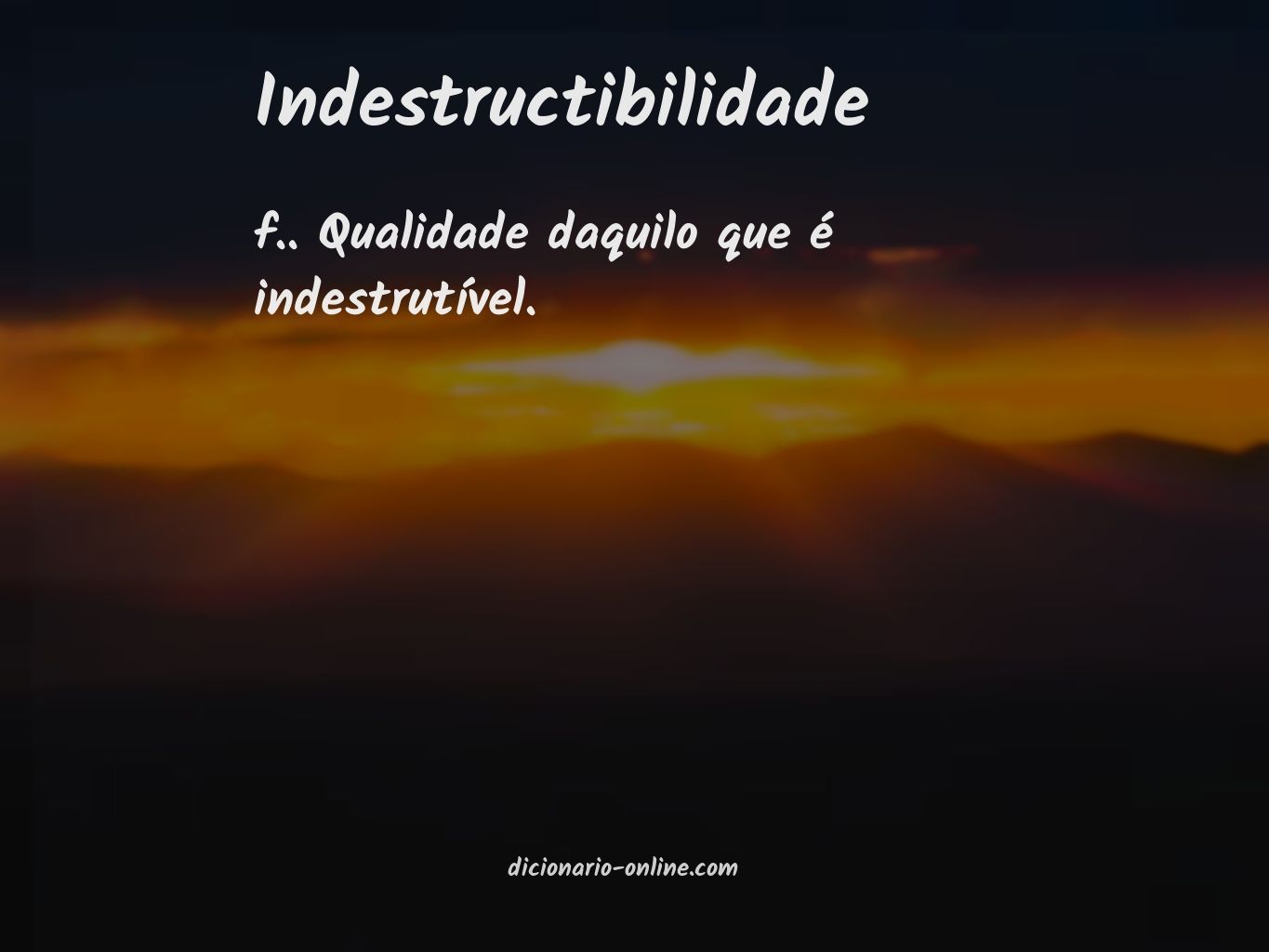 Significado de indestructibilidade