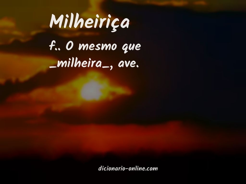 Significado de milheiriça