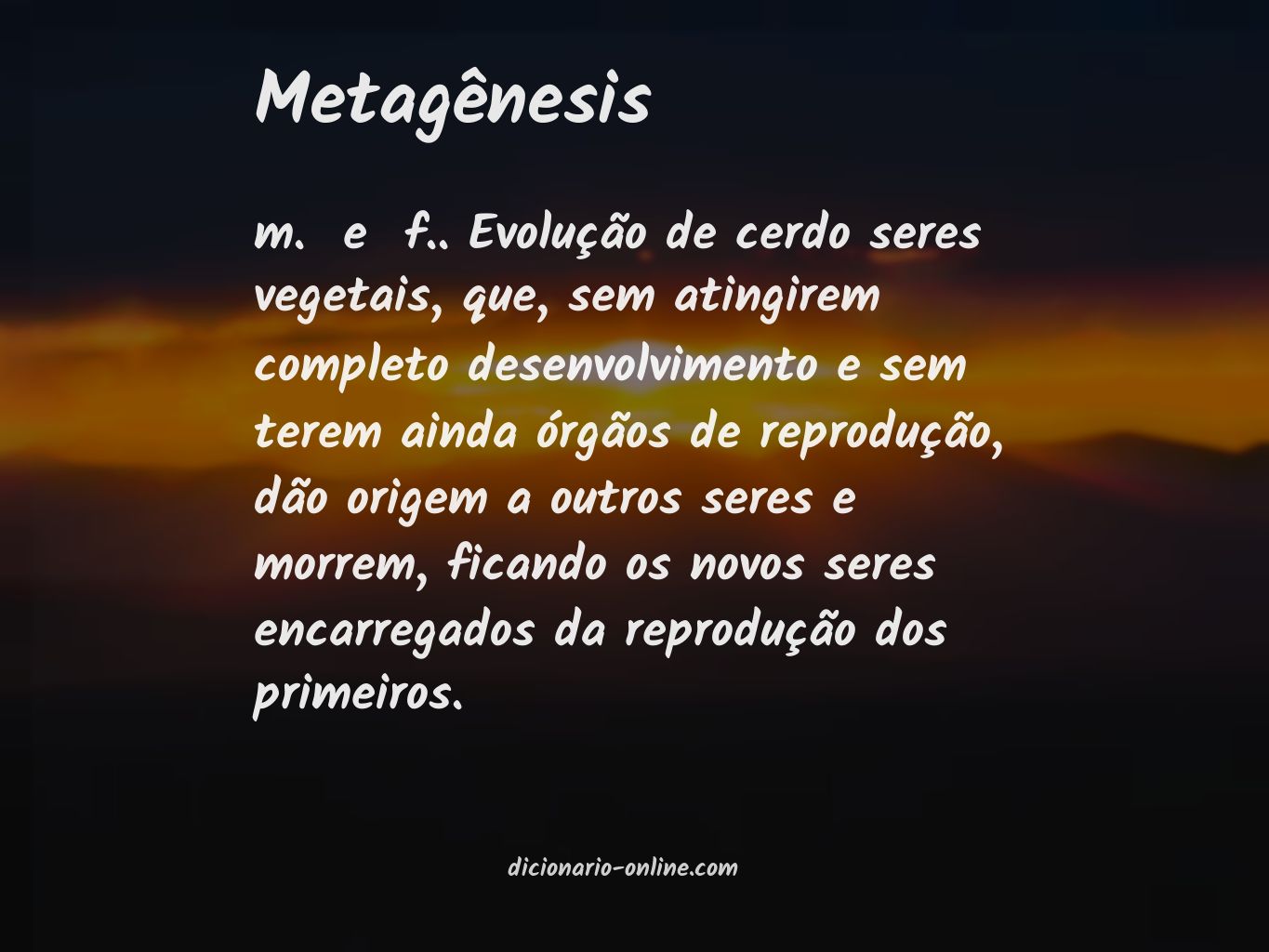 Significado de metagênesis