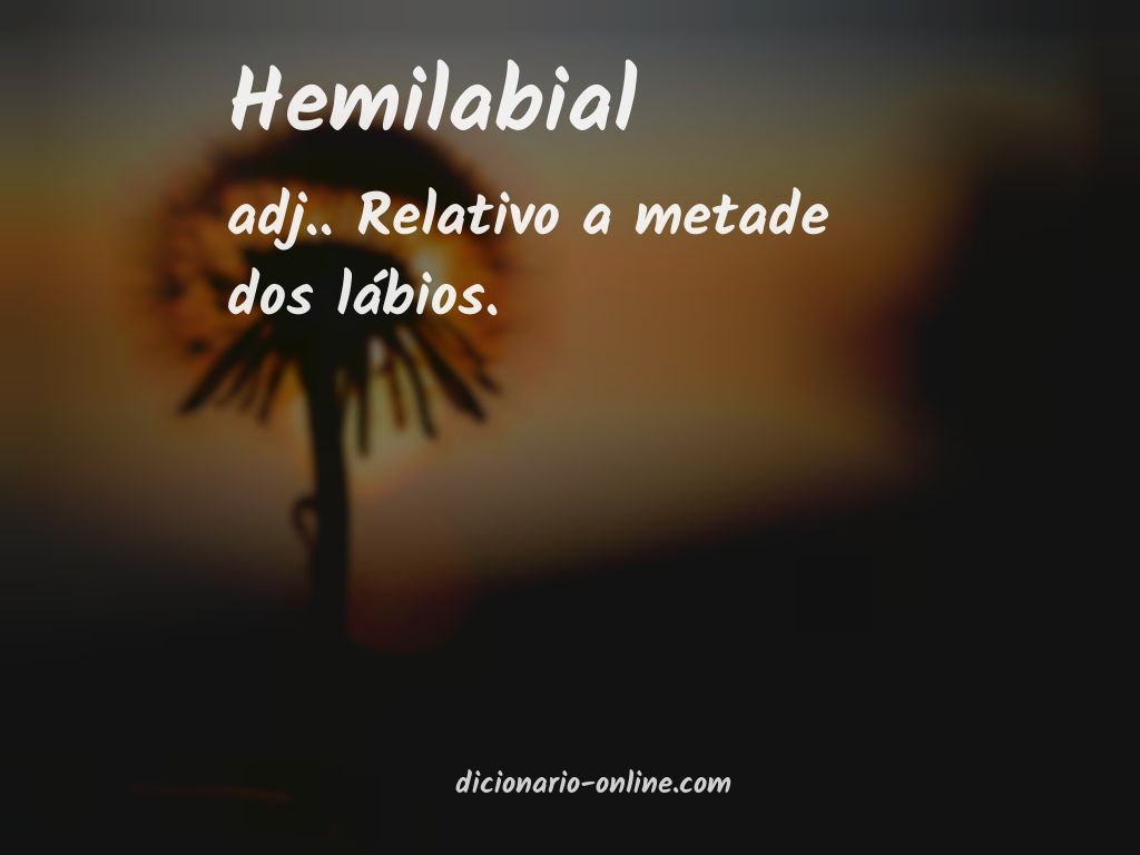 Significado de hemilabial