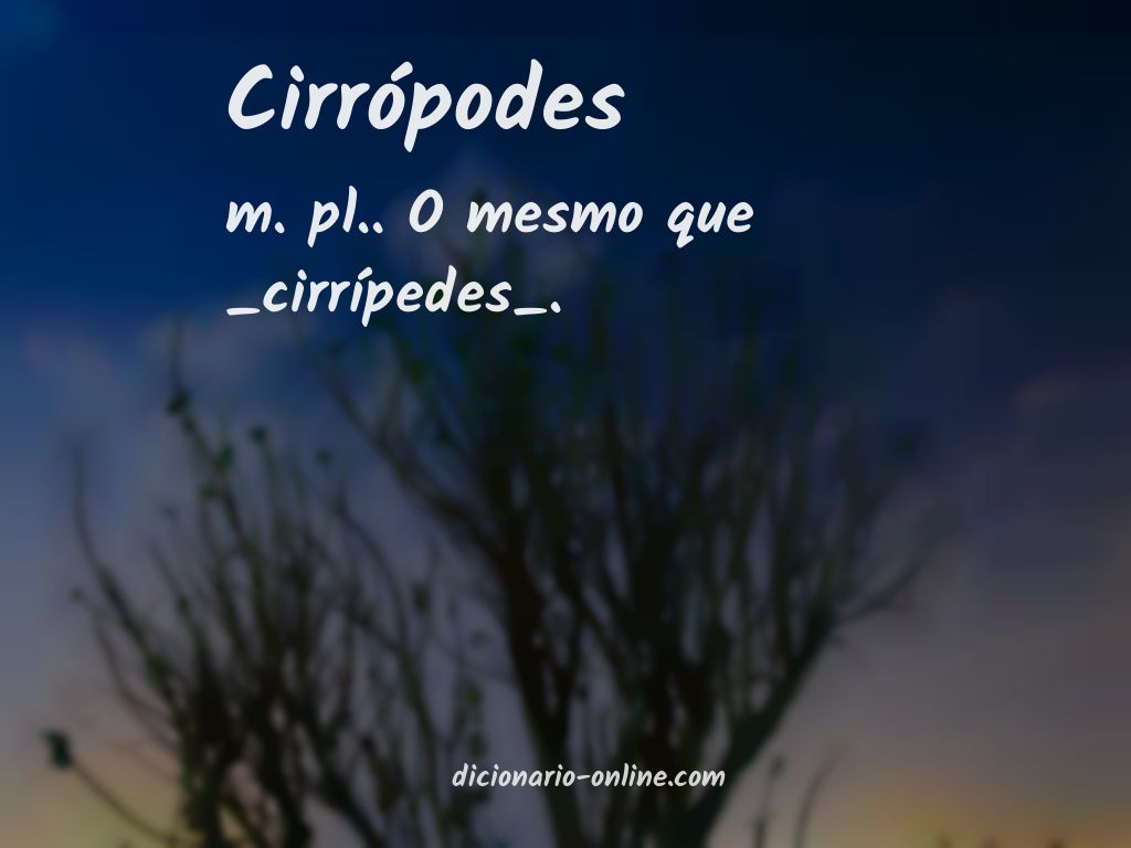 Significado de cirrópodes