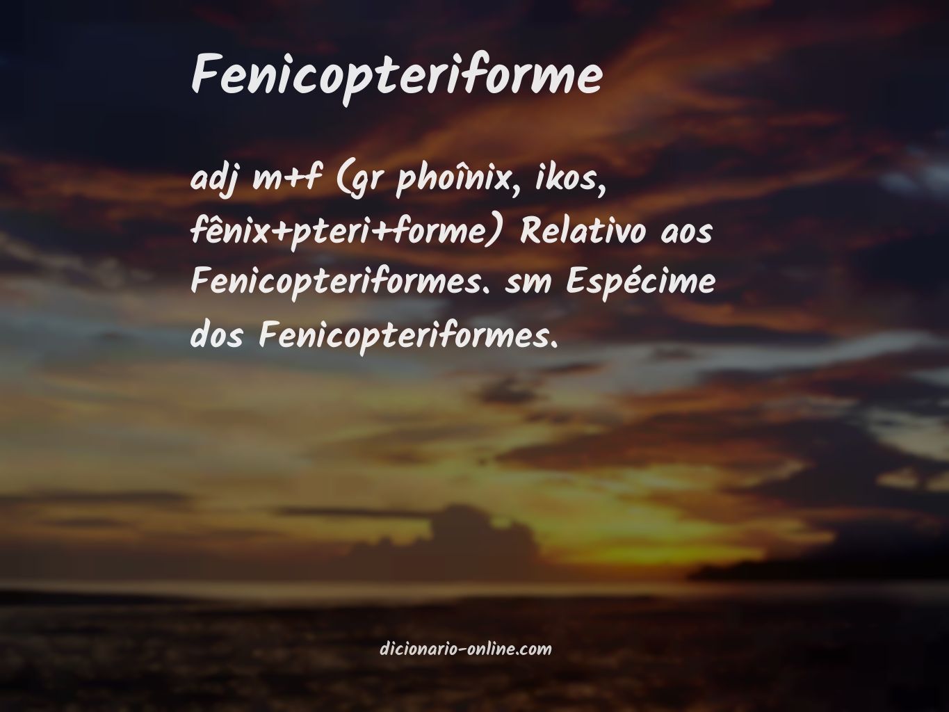 Significado de fenicopteriforme