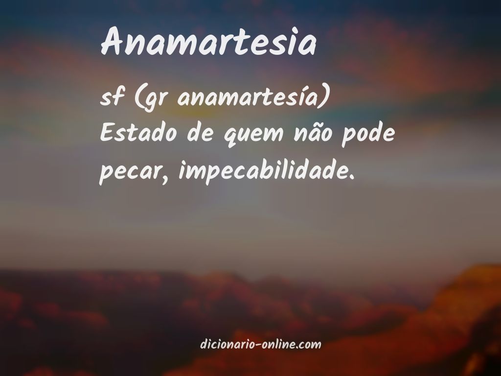 Significado de anamartesia