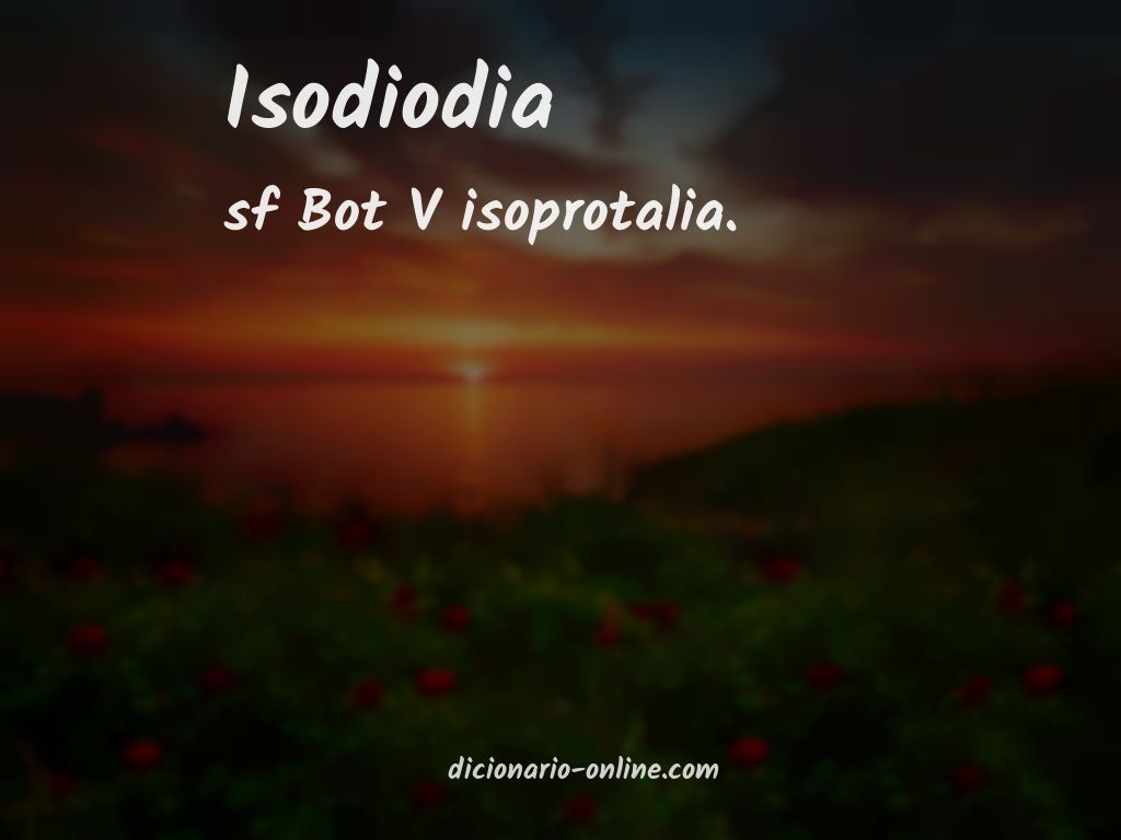 Significado de isodiodia