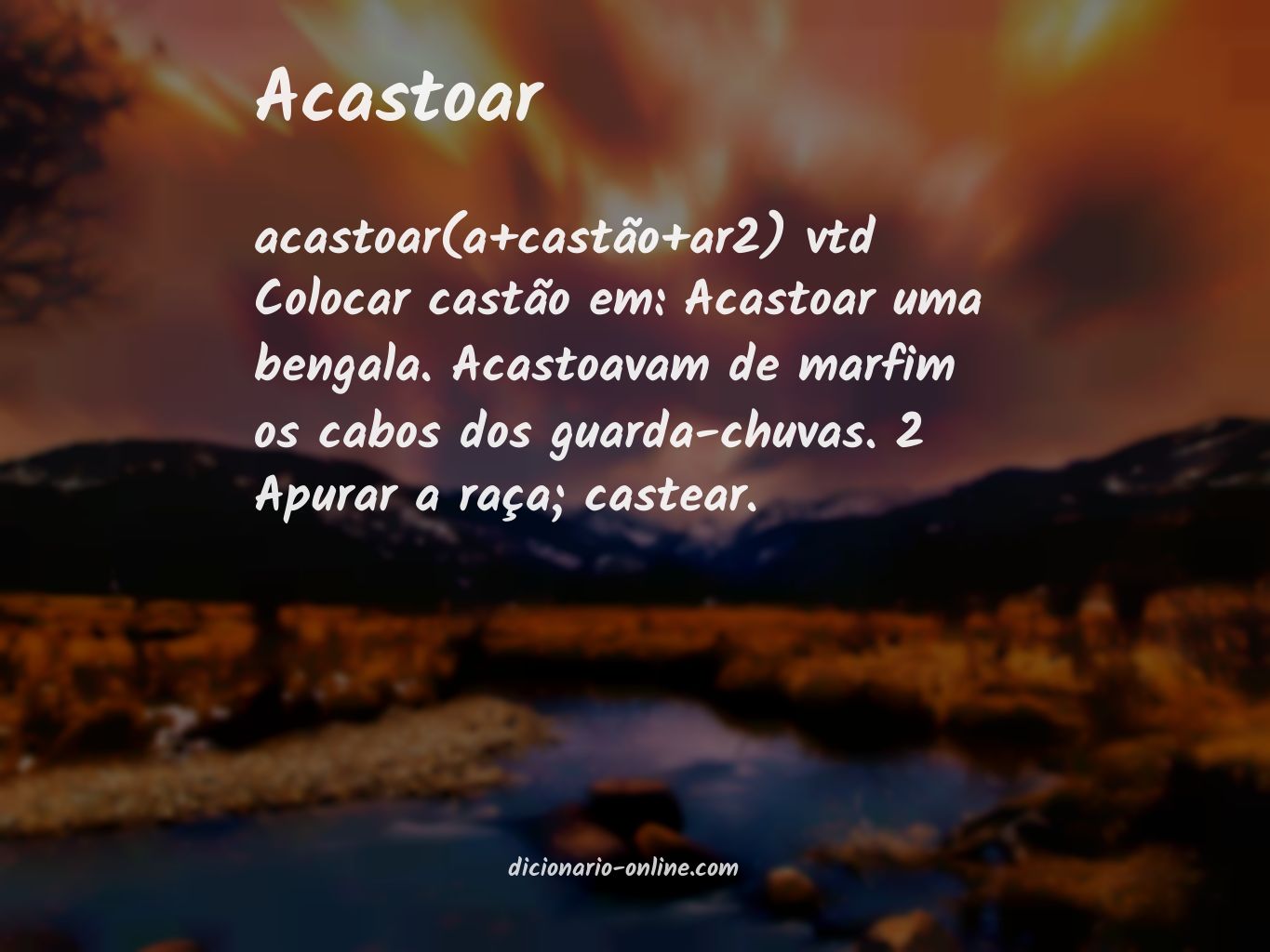 Significado de acastoar