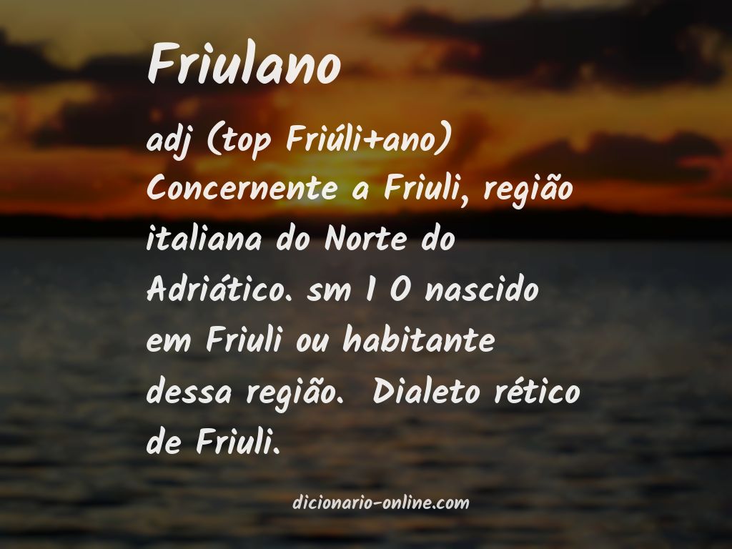 Significado de friulano