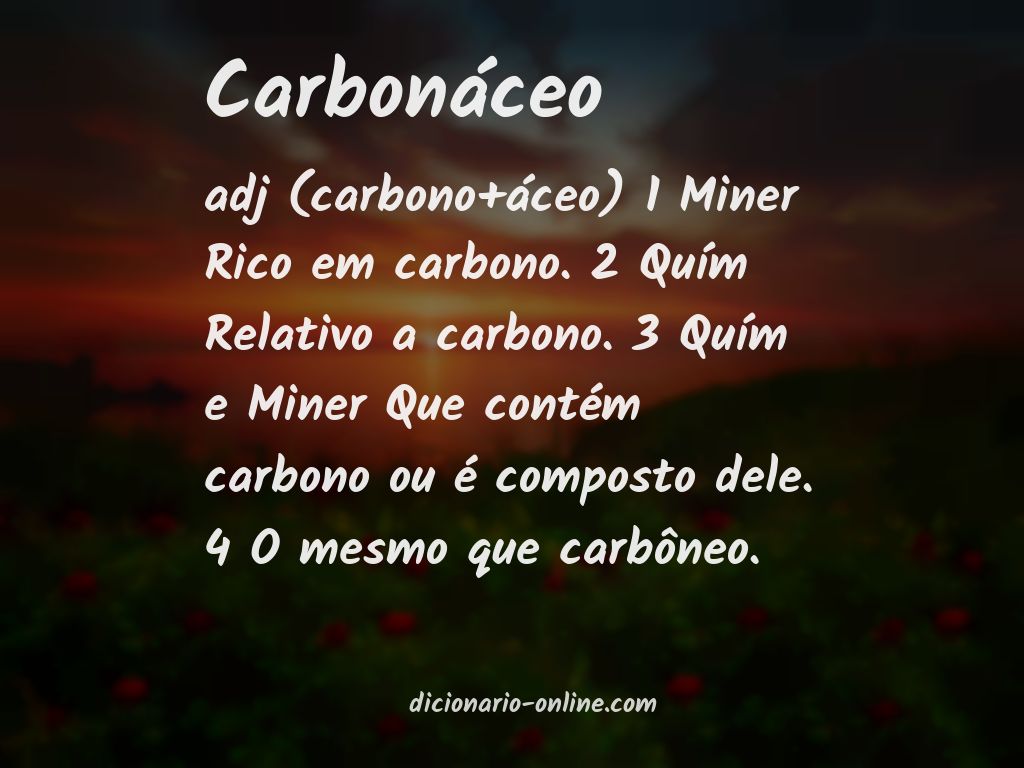 Significado de carbonáceo