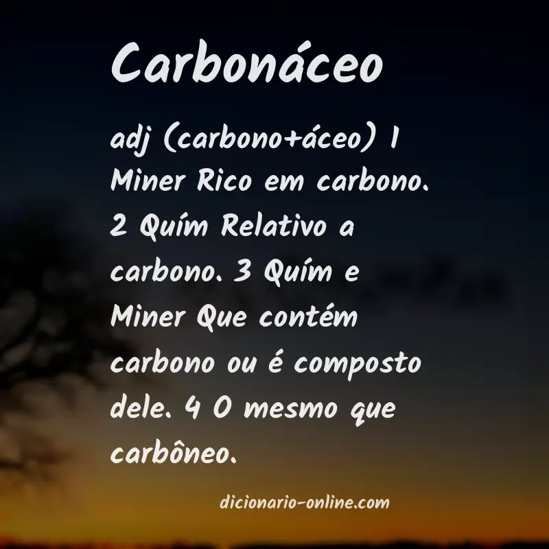 Significado de carbonáceo