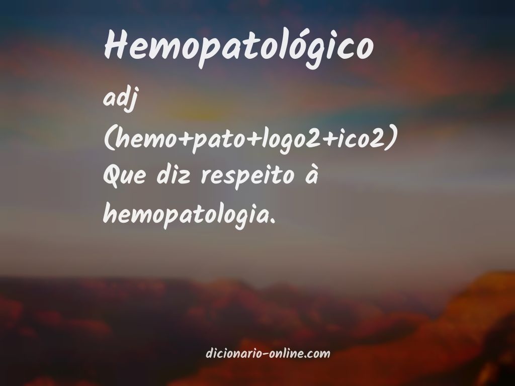 Significado de hemopatológico