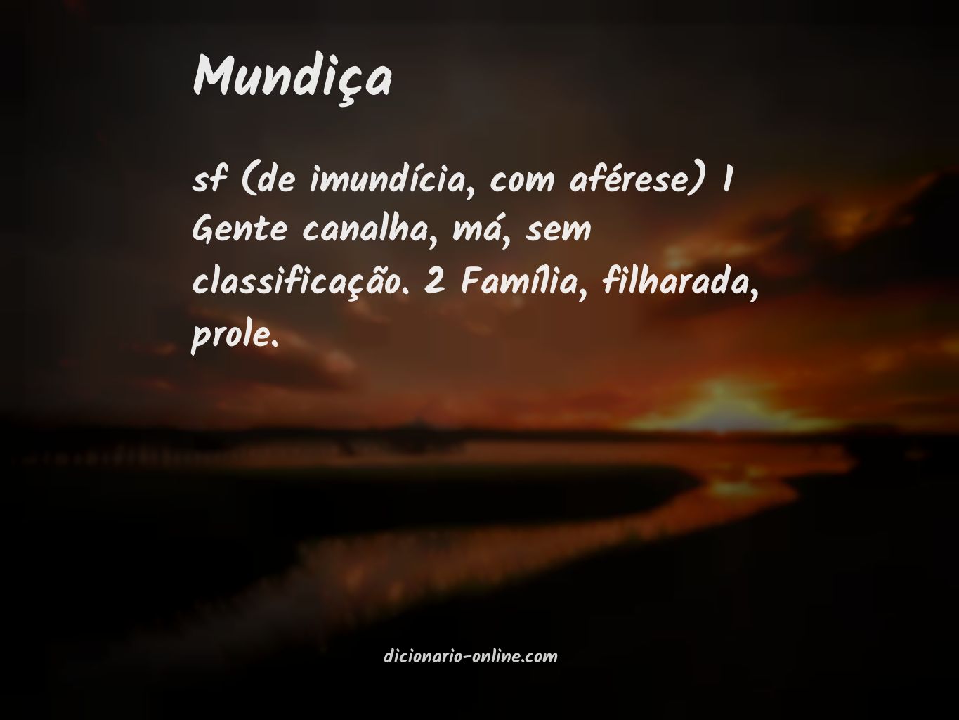 Significado de mundiça