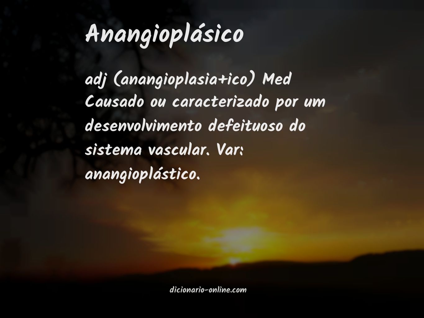 Significado de anangioplásico