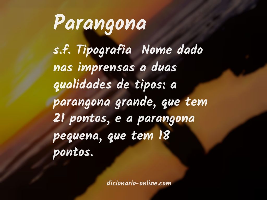 Significado de parangona