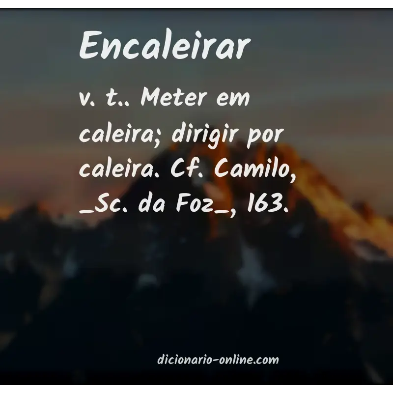 Significado de encaleirar