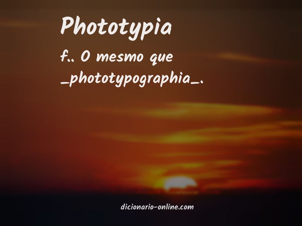 Significado de phototypia