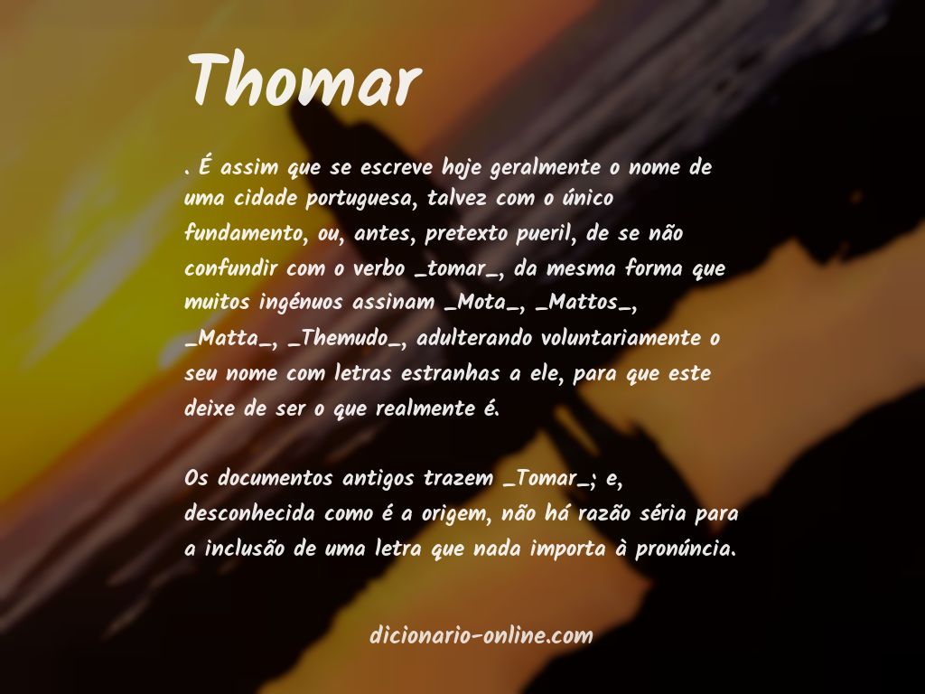 Significado de thomar