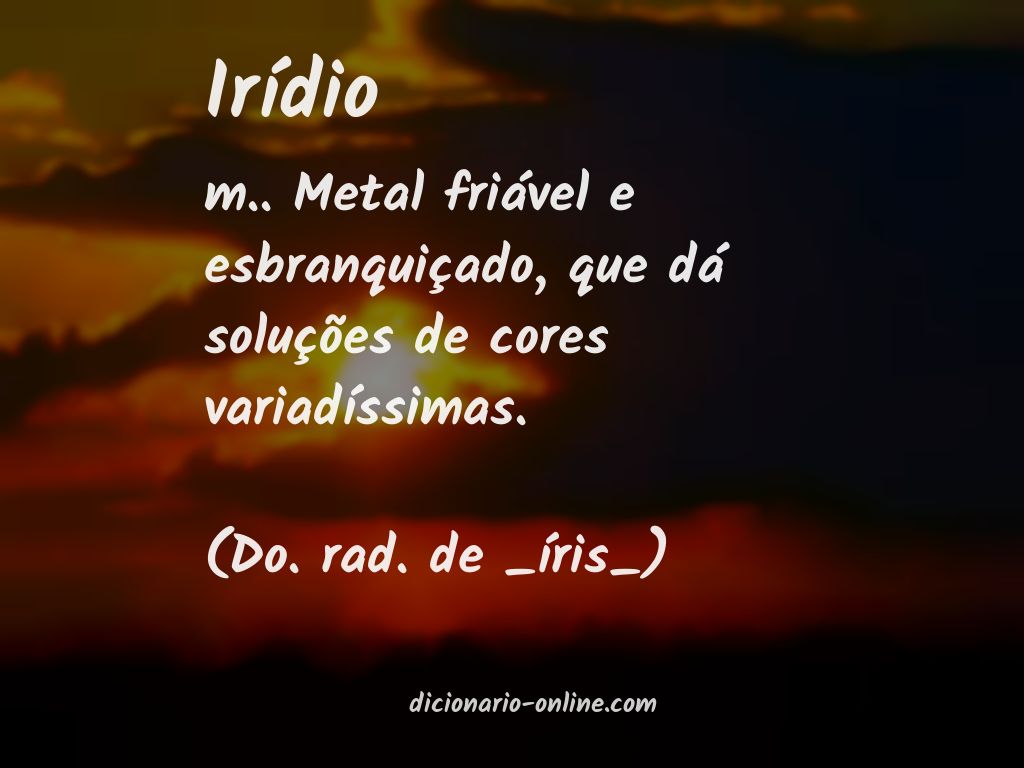 Significado de irídio