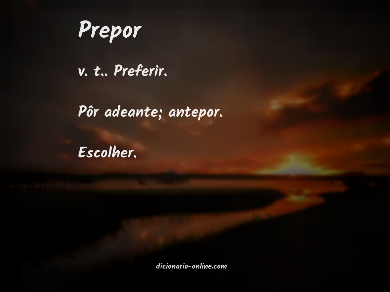 Significado de prepor