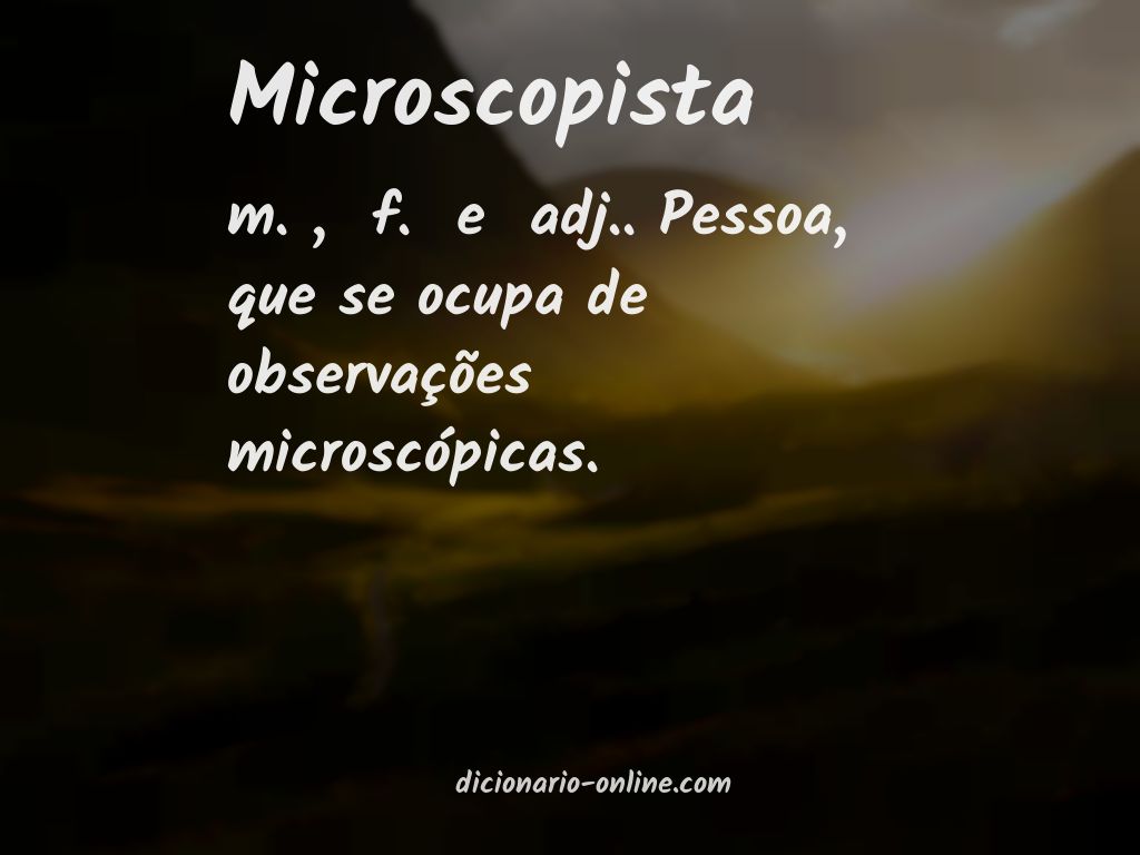 Significado de microscopista