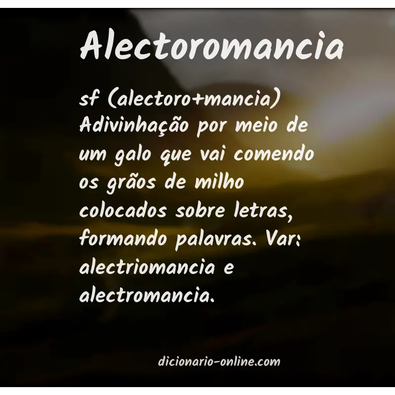 Significado de alectoromancia