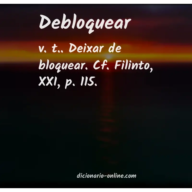 Significado de debloquear