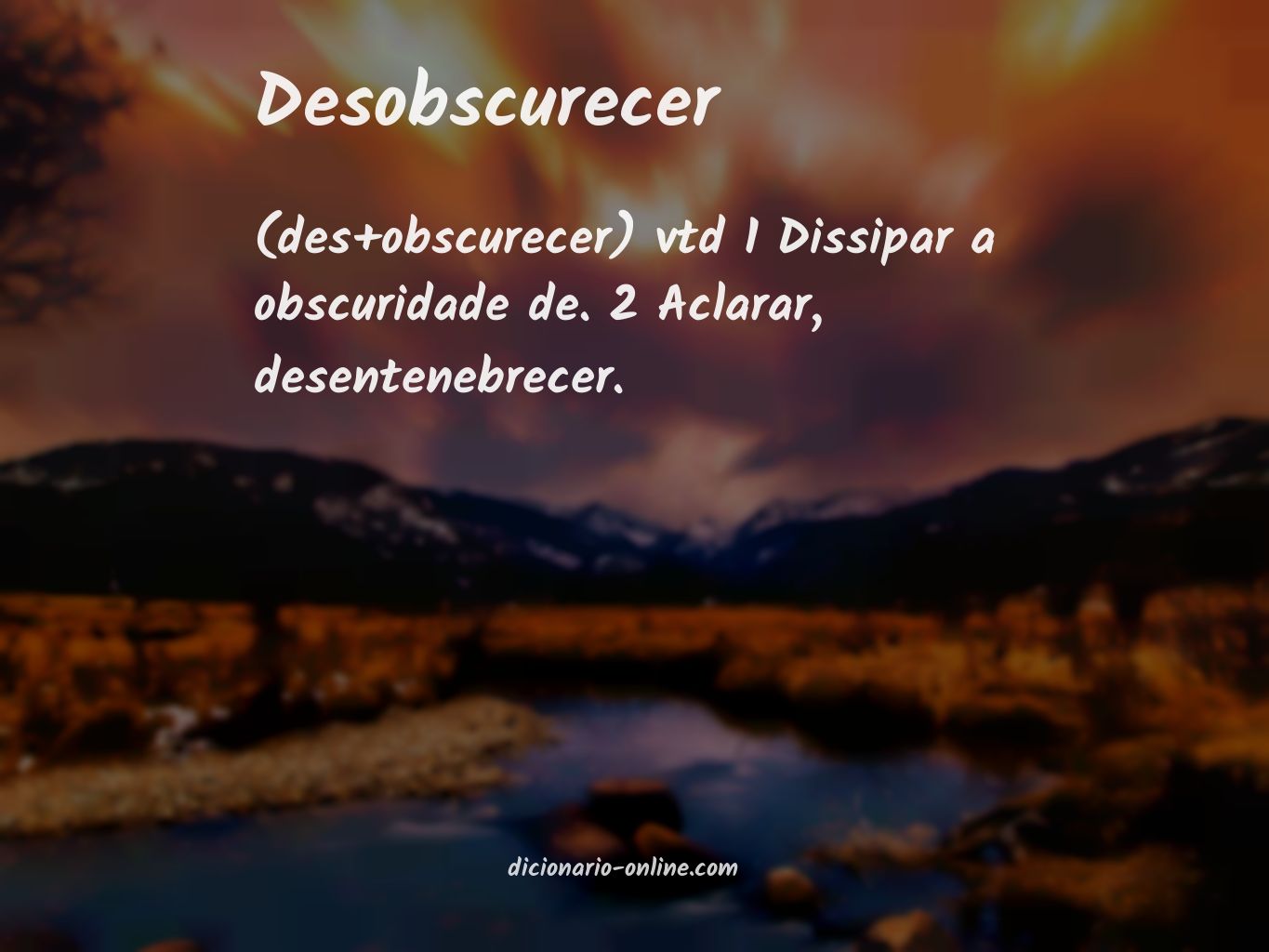 Significado de desobscurecer