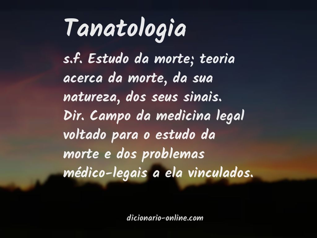 Significado de tanatologia