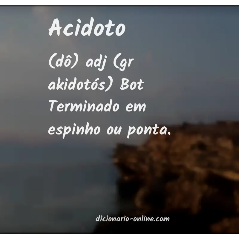 Significado de acidoto