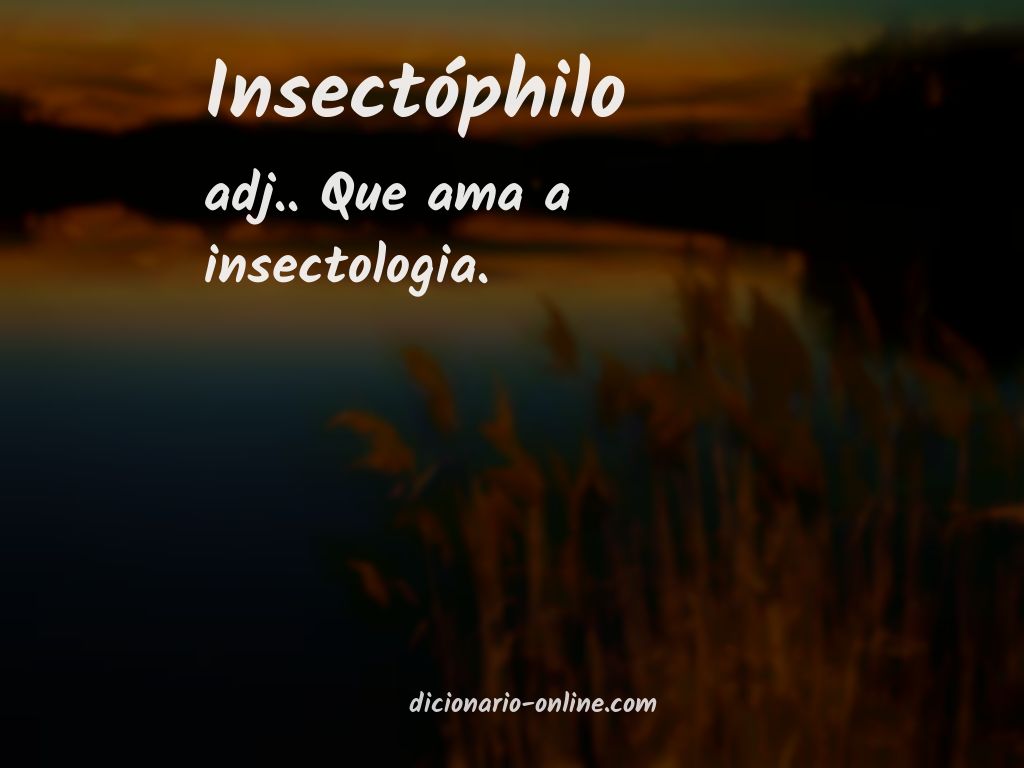 Significado de insectóphilo