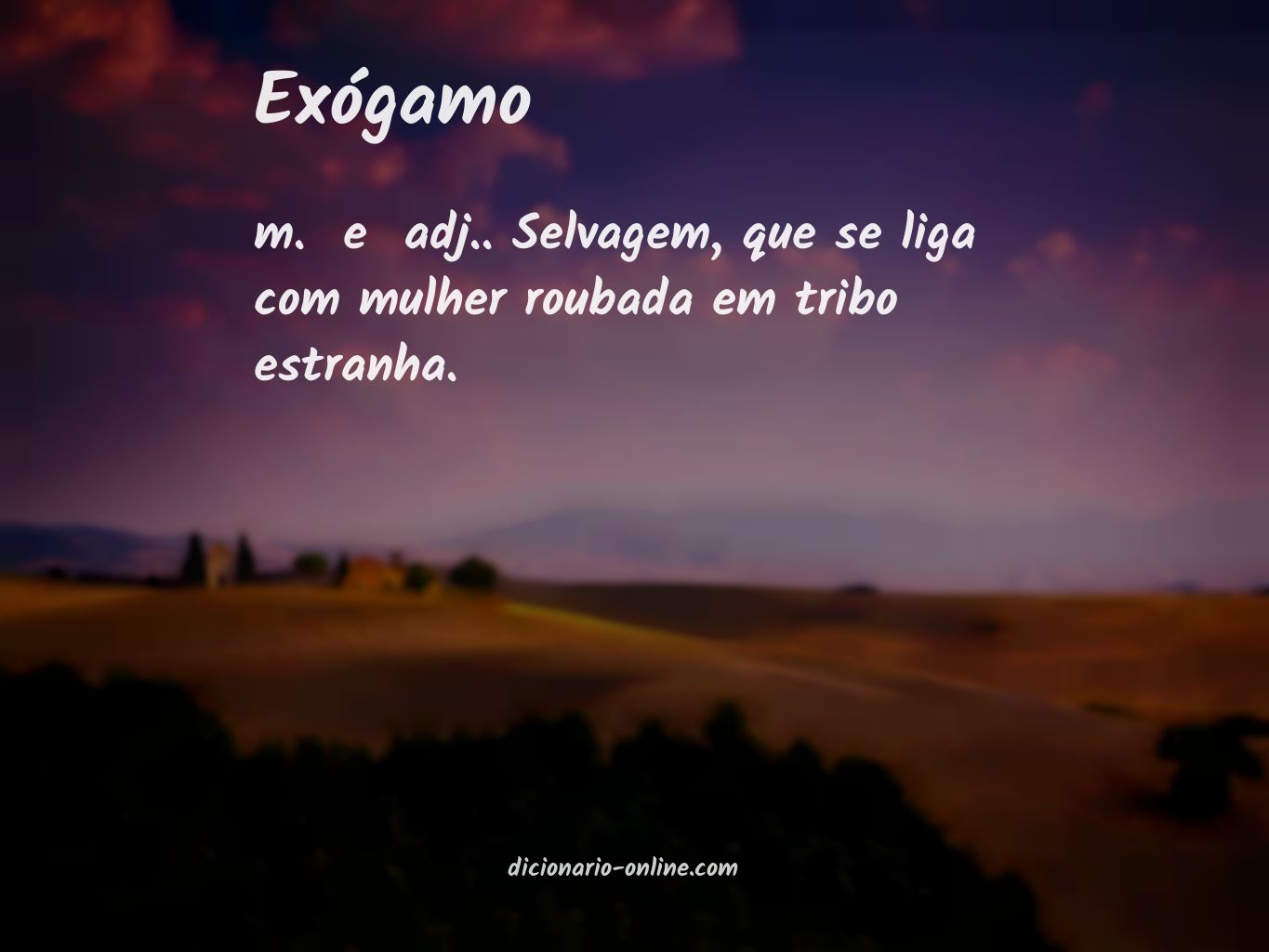 Significado de exógamo