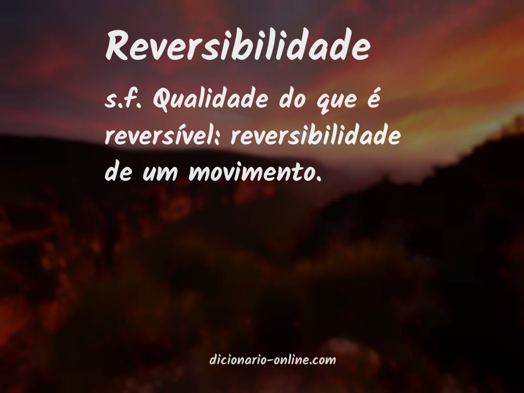 Significado de reversibilidade