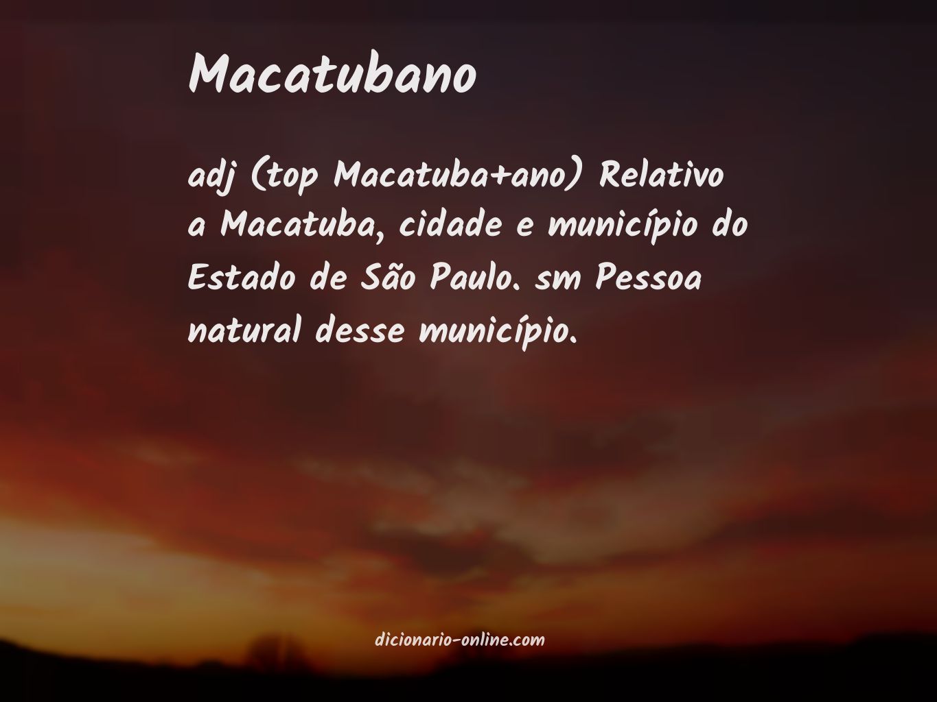 Significado de macatubano