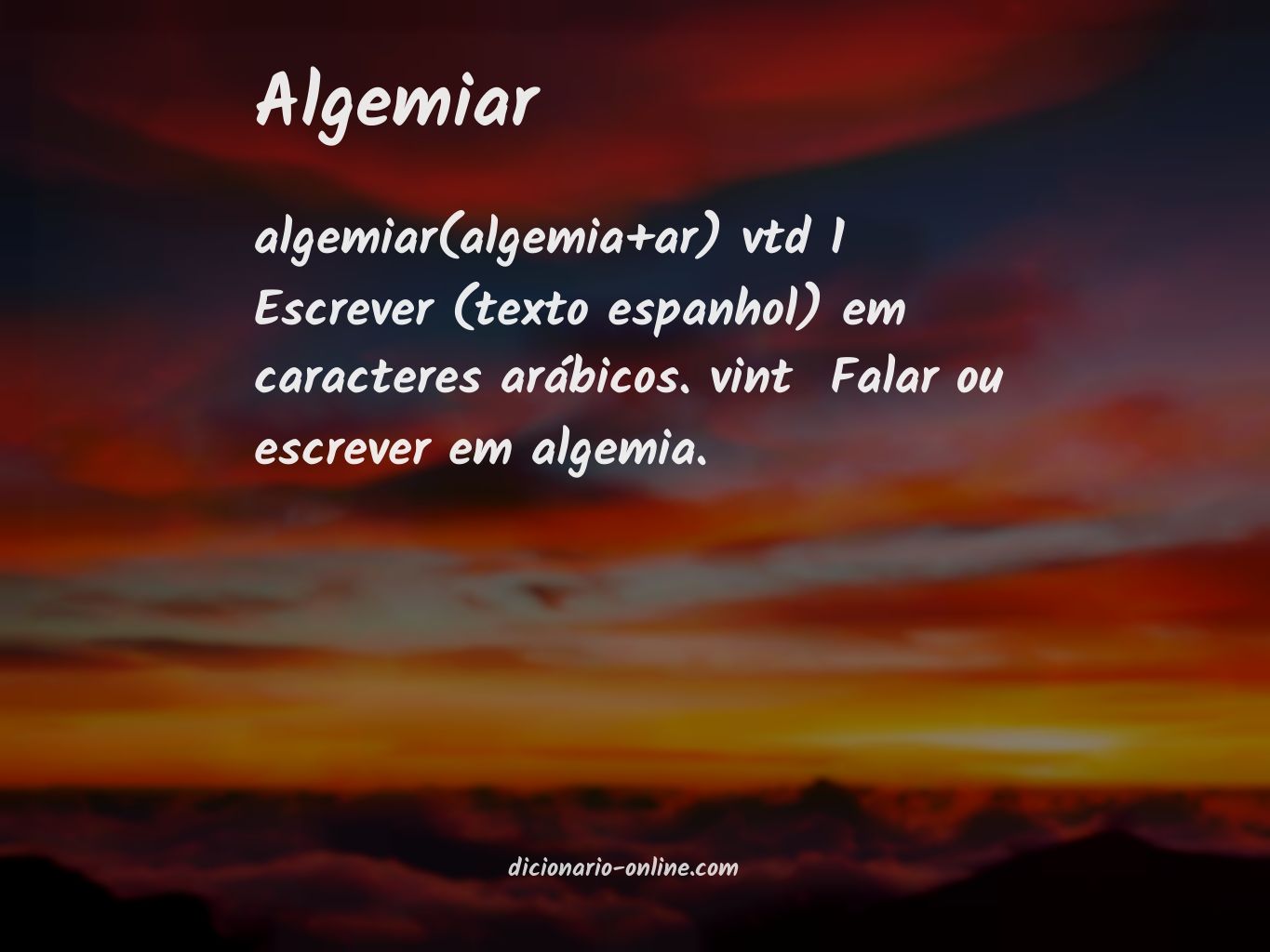 Significado de algemiar