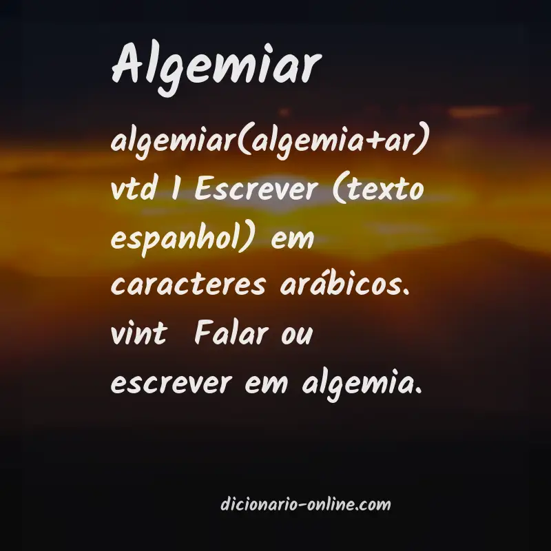 Significado de algemiar